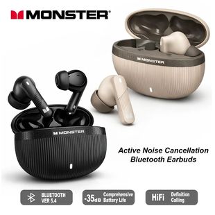 Monster AuraFit GT22 ANC Wireless Earbuds -35dB Noise Cancel