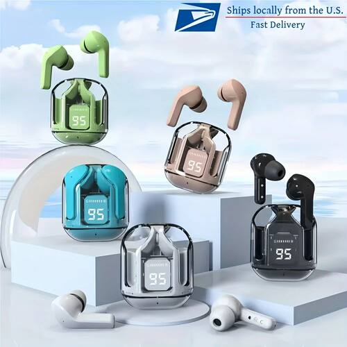Wireless Earbuds Bluetooth 5.3, ENC Noise Cancelling, LED Ba