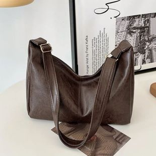 PU Leather Commuter Fashion Vintage Casual Tote Bag Maillard
