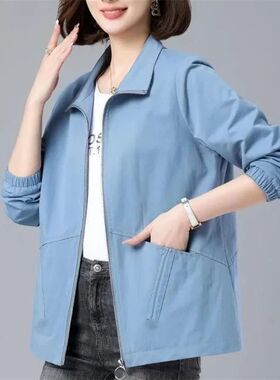 Fashion 2025 New Windbreaker Jacket Women Elegant Color Bloc