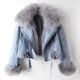 Fox Fur Jean 2026 Collar Faux Winter Coat Women Jacket Femal
