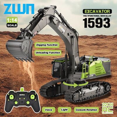 HUINA 1593 2.4G Alloy Remote Control Excavator 4 RC Model Ca