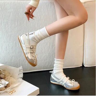 Women Flats Bow Ballet Dance Mary Jane Shoes Summer Autumn G