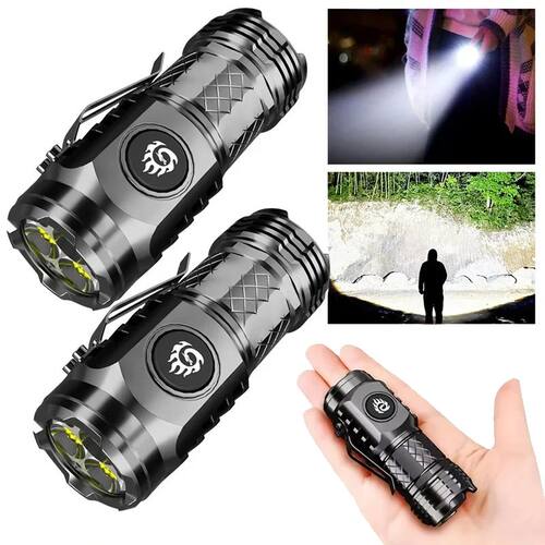 High Power LED Flashlight 3 Led Mini Flashlights USB Recharg