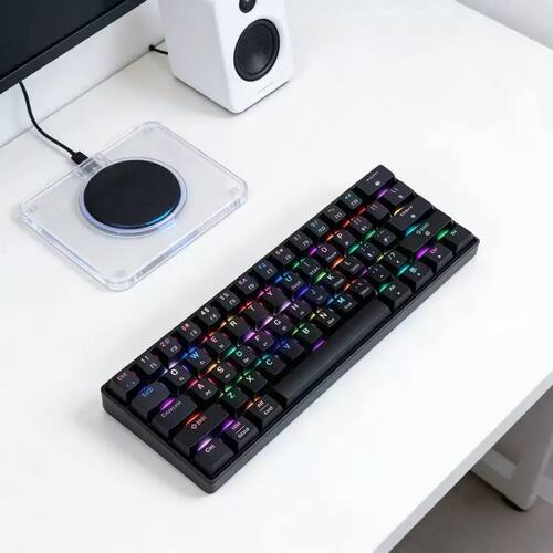 Tri-Mode Bluetooth Wireless Mechanical Keyboard 61 Keys RGB