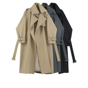 Fashion rench Jackets Long Pattern Female Solid Color Coat C