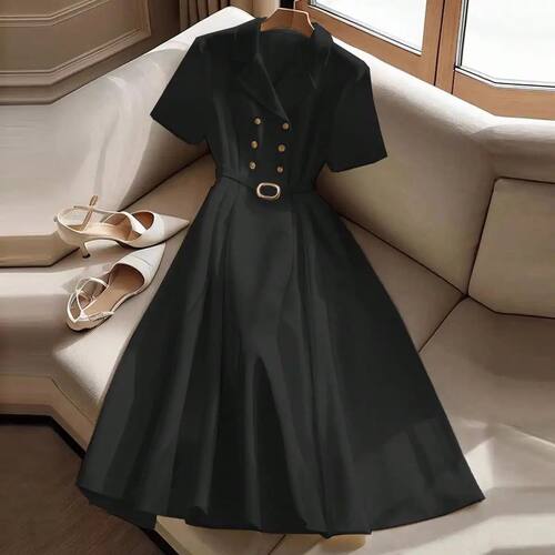Women's elegant midi dress, for commuting to work, leisure,