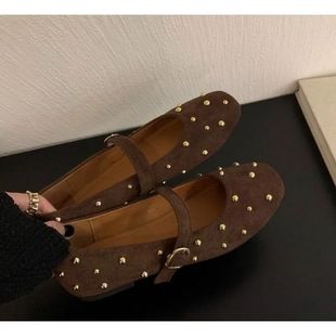 Summer Brand Mary Jane Shoes for Women Fashion Rivet Suede C