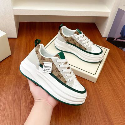 Women's Vulcanized Shoes Lace-up Platform Casual Shoes Breat
