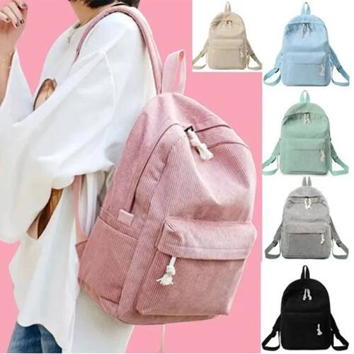 Women Backpack Corduroy Design School Backpacks For Teenage