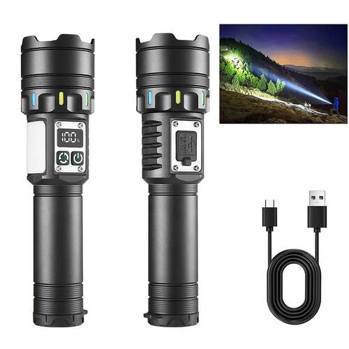 1/2X Rechargeable LED Flashlights, Digital Power Display Mob