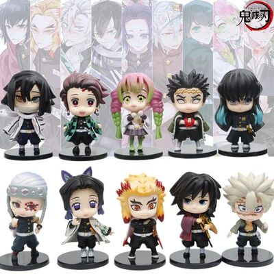 10pcs Demon Slayer Tanjiro Figure Anime Kimetsu No Yaiba Shi