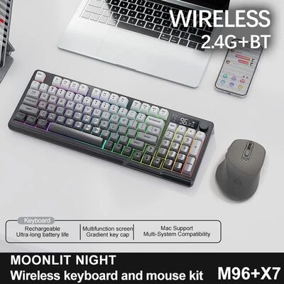 M96 Wireless Keyboard and Mouse Set, Bluetooth&2.4G, Smart S
