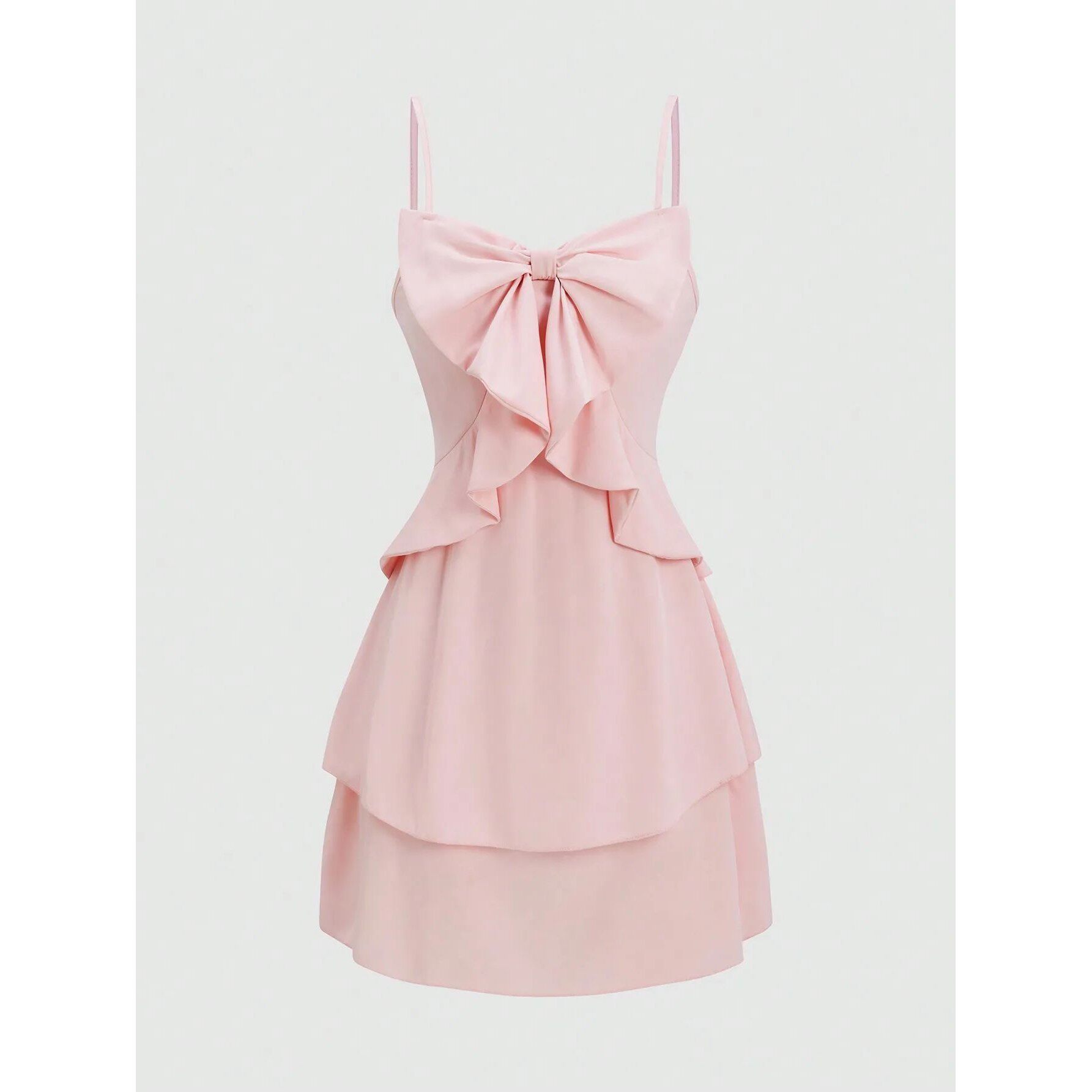 Fashionable women's waist cinched three-layer ruffle edge bo