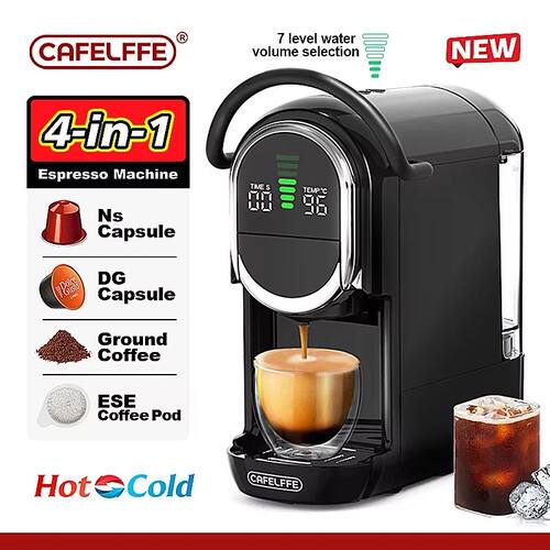 CAFELFFE 4in1 Capsule Coffee Machine Hot/Cold Multiple Espre