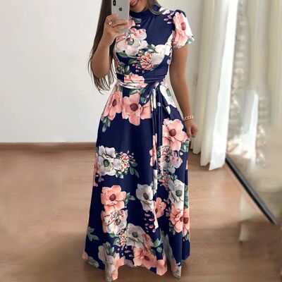 Women's Floral Print Summer Dress - 2025 New Boho A-Line Swi
