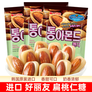 韩国进口好丽友扁桃仁糖90g巴旦木奶味糖果含坚果糖零食品非杏仁