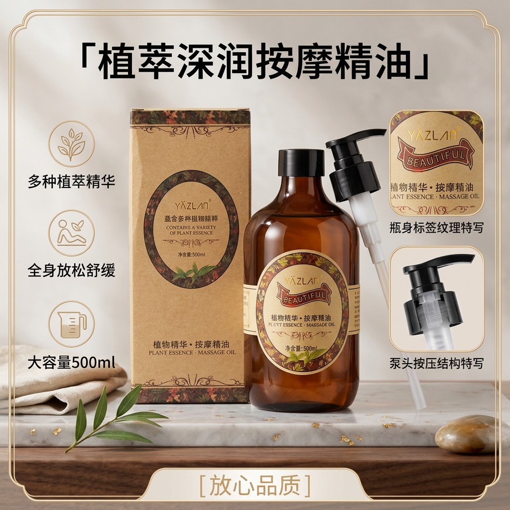 雅姿兰身体舒缓按摩精油身体按摩刮痧油舒缓身体美容院家用
