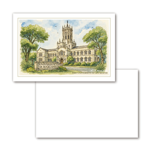 COLORMASH出品 原创复古插画 新西兰奥克兰大学 单面明信片 贺卡