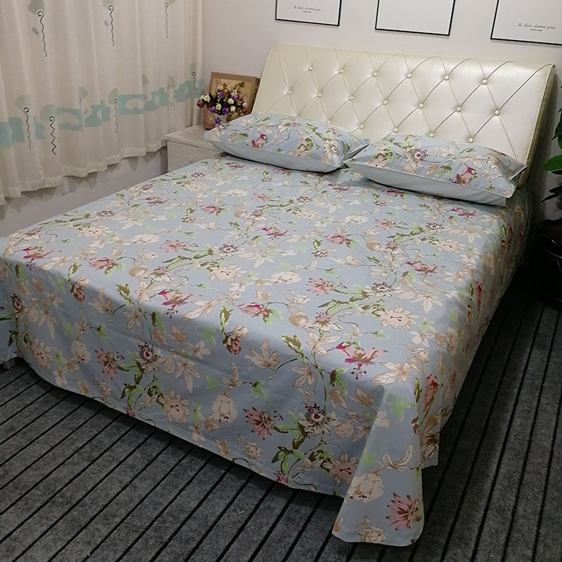 60支纯棉贡缎欧式圆角床单单件全棉长绒棉舒适家纺1.8m双人可定做