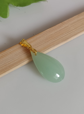浅青玉色水滴吊坠百搭款项链坠