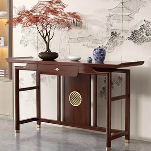 玄关台新中式实木乌金木