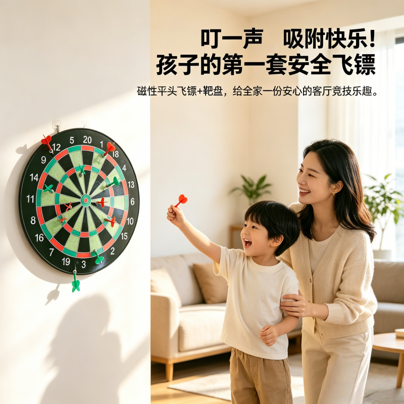 飞镖盘套装家用儿童磁性专业比赛安全飞标盘套装亲子磁力飞镖靶