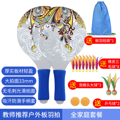 板羽球三毛球套装乒乓羽毛球拍