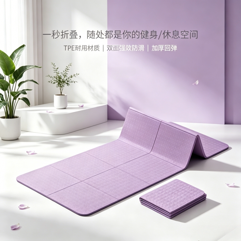 折叠瑜伽垫家用地垫健身垫便携式户外可折叠午睡防滑瑜珈垫午休垫