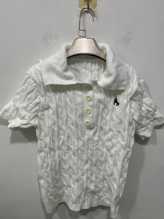 商务休闲毛衣男女同款 亏本清货春夏大码 针织衫 翻领加厚短袖 女装