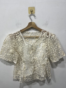 短袖 亏本清货夏季 百搭休闲上衣潮牌蕾丝衫 时尚 2件套 女装