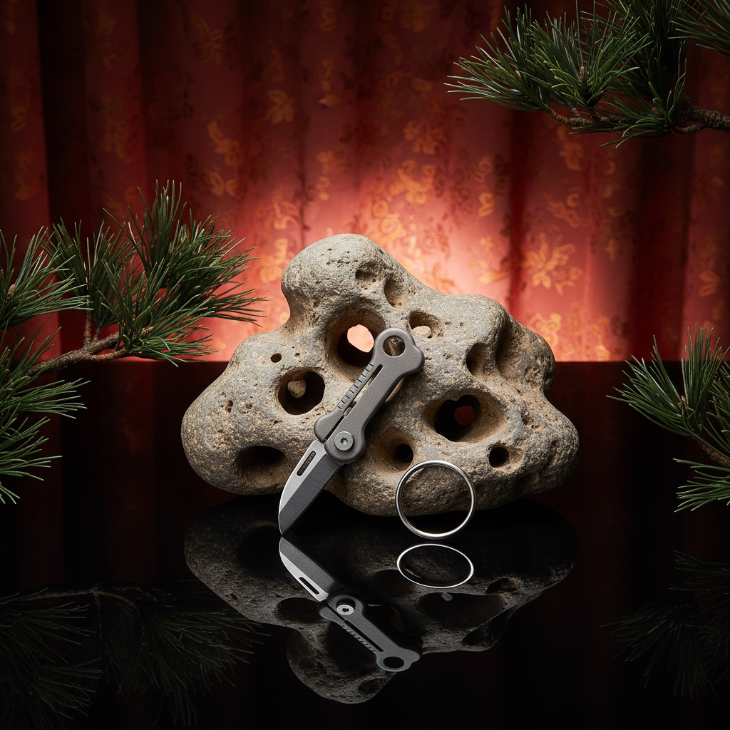 小鱼骨头 EDC迷你袖珍钛合金小刀防随身开箱拆快递锋利钥匙扣口袋