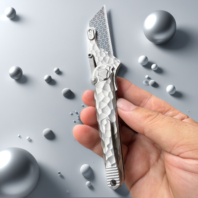 鹰牌 EDC钛合金陨石纹裁纸美工刀便捷随防身拆快递小刀钥匙扣口袋