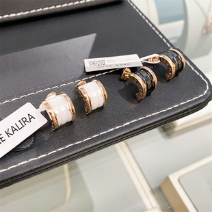 官方正品 KALRA半圆弧气质轻奢陶瓷男女耳钉不褪色情侣礼物 CELIE