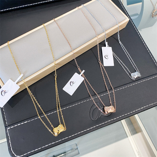 官方正品 KALRA经典 小蛮腰菱格纹双层女士项链网红款 锁骨链 CELIE