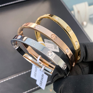 官方正品 KALRA冷淡风轻奢十字镶钻情侣手镯男女手环礼物 CELIE