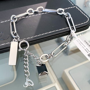 官方正品 KALRA长方牌黑锆石男女手链小众百搭情侣礼物 CELIE