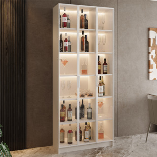 家用客厅储酒柜靠墙一体白酒陈列展示柜简约现代玻璃洋酒小酒柜
