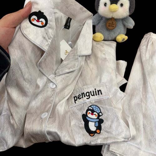 山吉pingu企鹅冰丝睡衣情侣款