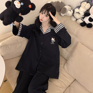 日本哈喽kitty睡衣女款2026秋冬新款长袖纯棉凯蒂猫kt家居服套装