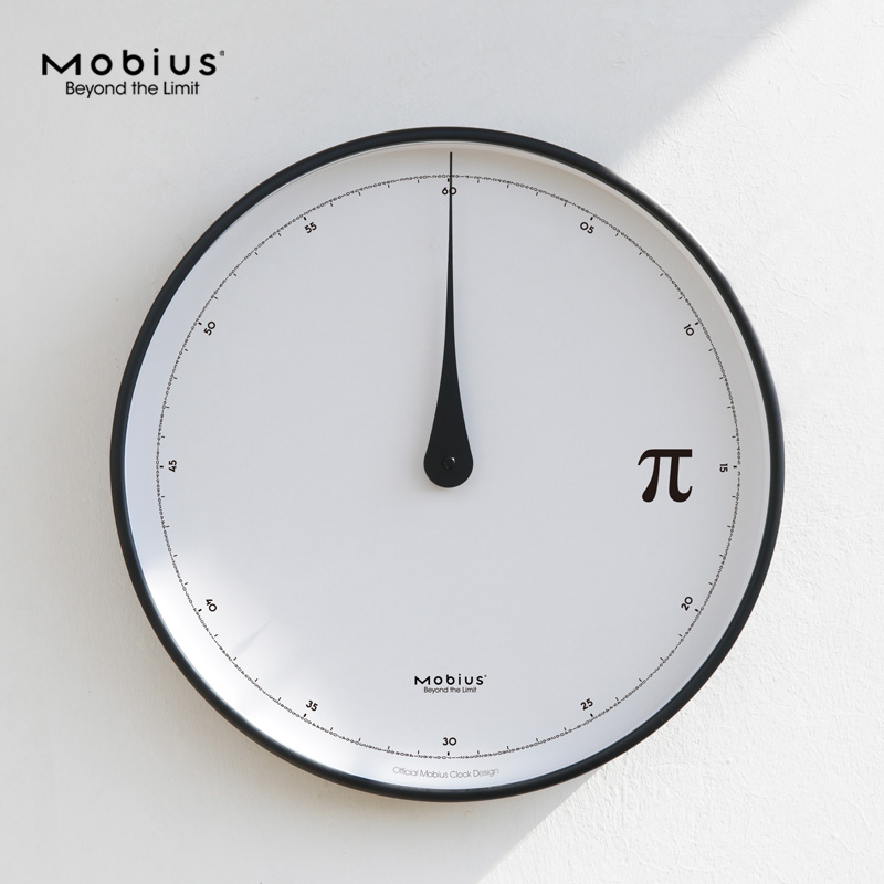 mobius创意静音实木简约挂钟