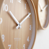 日式 客厅静音简约木挂钟高级感客厅时钟大气时尚 墙钟设计师时钟