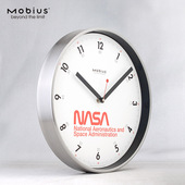 mobius金属简约静音挂钟现代时尚 客厅时钟儿童房墙钟北欧nasa挂表
