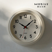 小号8寸英伦复古静音卧室奶油风挂钟高级感简约时钟挂表金属墙钟