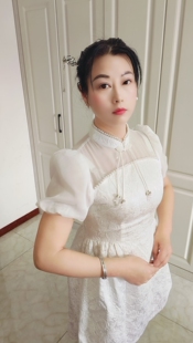 88301新款中国风的改良旗袍泡泡袖很显瘦活泼修身显瘦镂空古风款