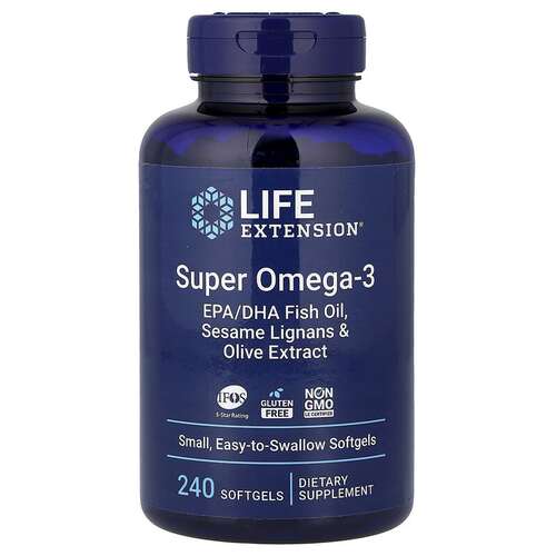 美国Life Extension  EPA/DHA心脏健康和大脑支持补充剂240粒