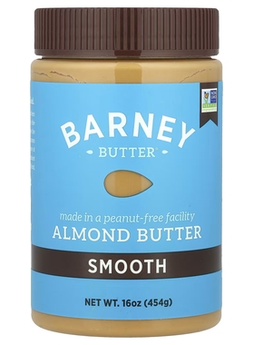 Barney Butter 去皮杏仁酱美味丝滑爽脆巧克力无糖无盐无麸质454g