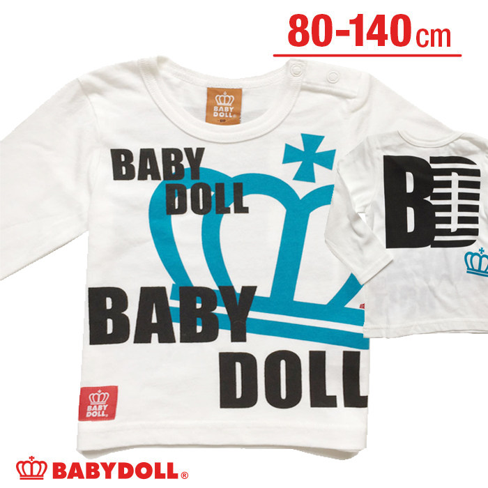 白菜价促销！日本外贸 baby doll 前后印花 长袖儿童T恤衫 超帅气