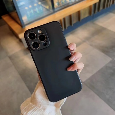 适用OPPO直边磨砂黑Reno13手机壳