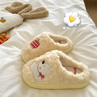 狗狗游乐园~！可爱软萌ins棉拖鞋女居家保暖厚底冬季加绒毛毛拖鞋